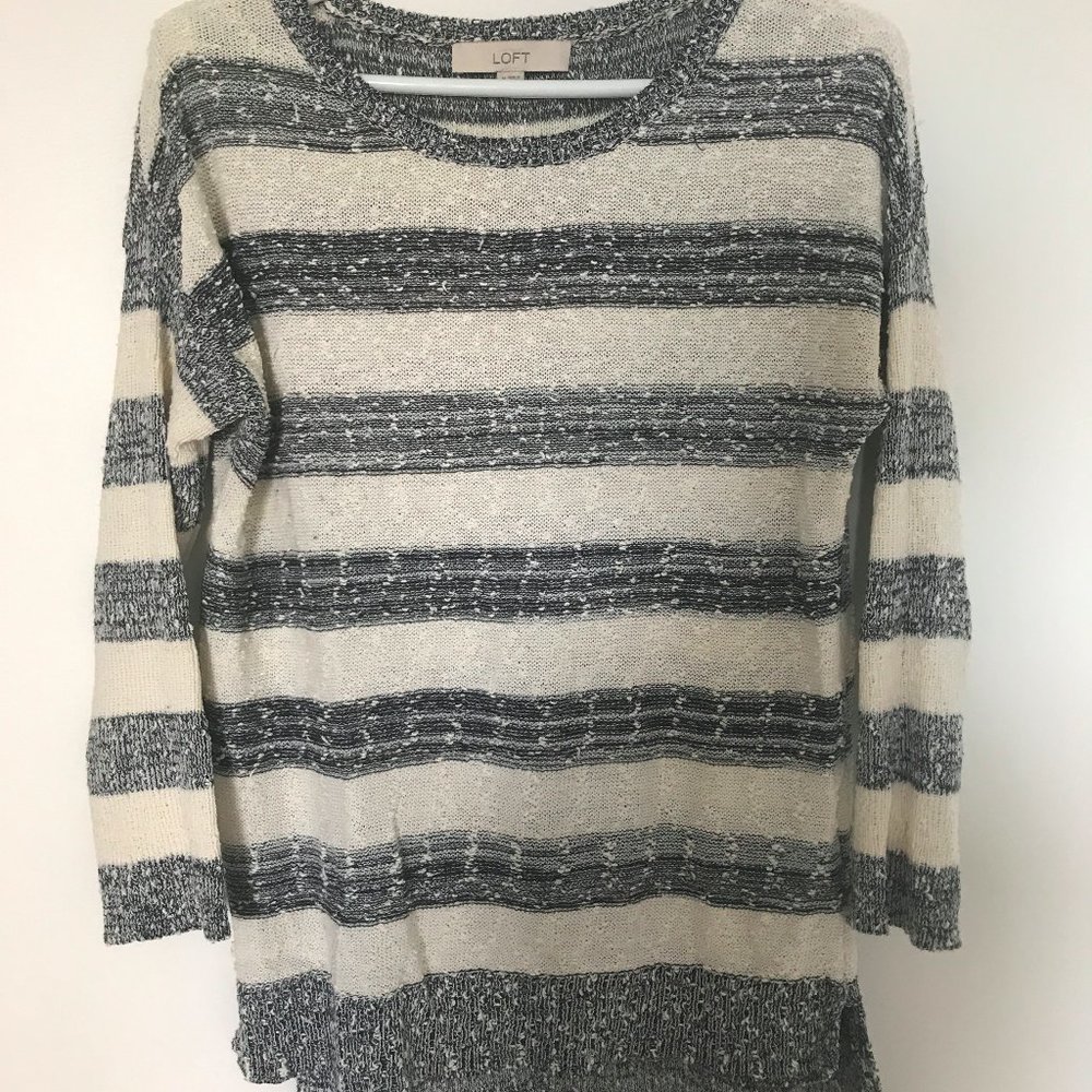 Black & White Striped Lightweight Knit Sweater